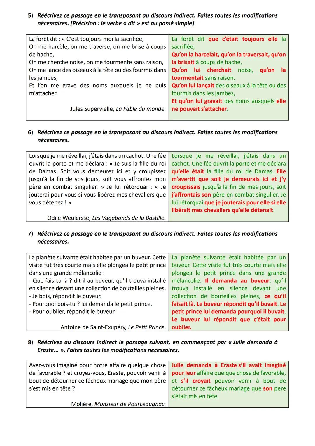 Amuse-toi avec le Discours Direct et Indirect: Exercices Corrigés PDF ...