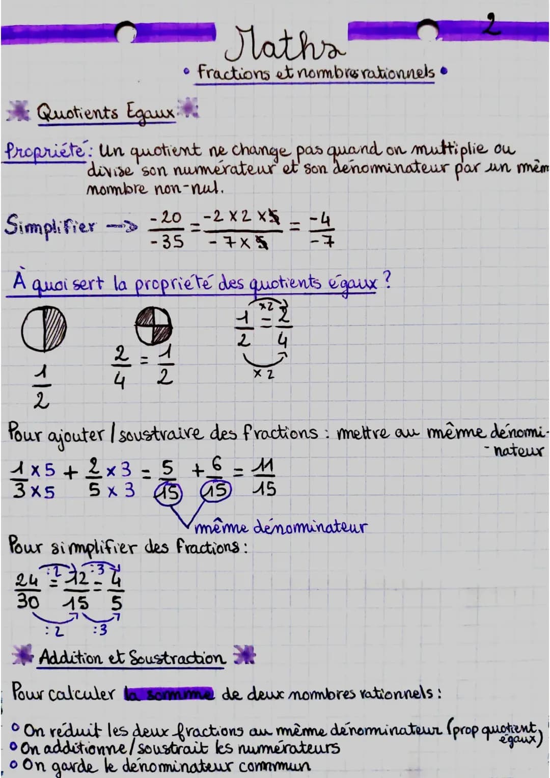 Exercices Amusants sur l'Égalité des Quotients et la Division de Fractions