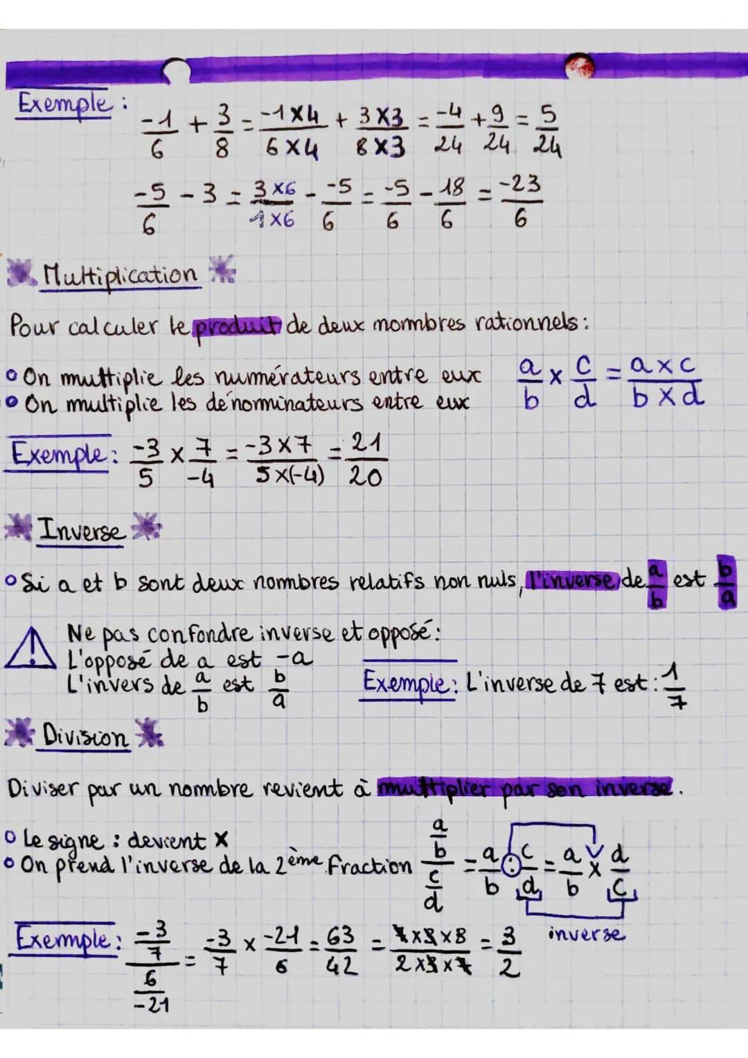 Quotients Egaux
Propriété: un quotient ne change pas quand on multiplie ou
divise son numérateur et son denominateur par un mêm
nombre non-n