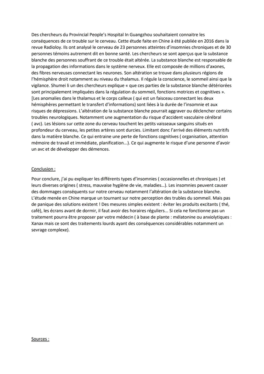 Grand oral svt :
Introduction :
Un français sur cinq souffre d'insomnies, elle est sévère dans 9% des cas selon l'institut national du
somme