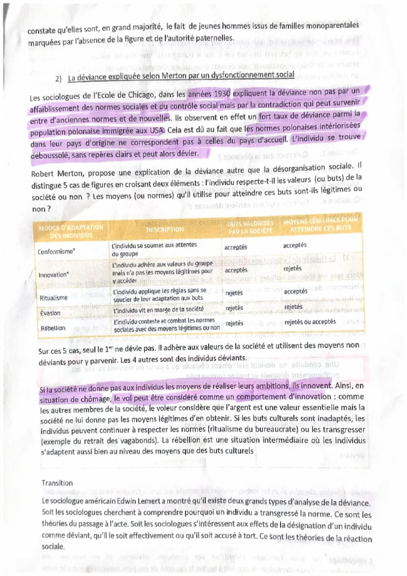 Quels sont les processus sociaux qui contribuent à la déviance ?
1 Quel est le rôle du contrôle social?
A La vie en société : la conformité 