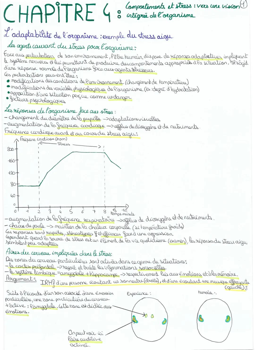 # CHAPITRE 4: Comportements et stress: vers une vision

intégrée de l'organisme

L'adaptabilité de l'organisme : exemple du stress aigu

des
