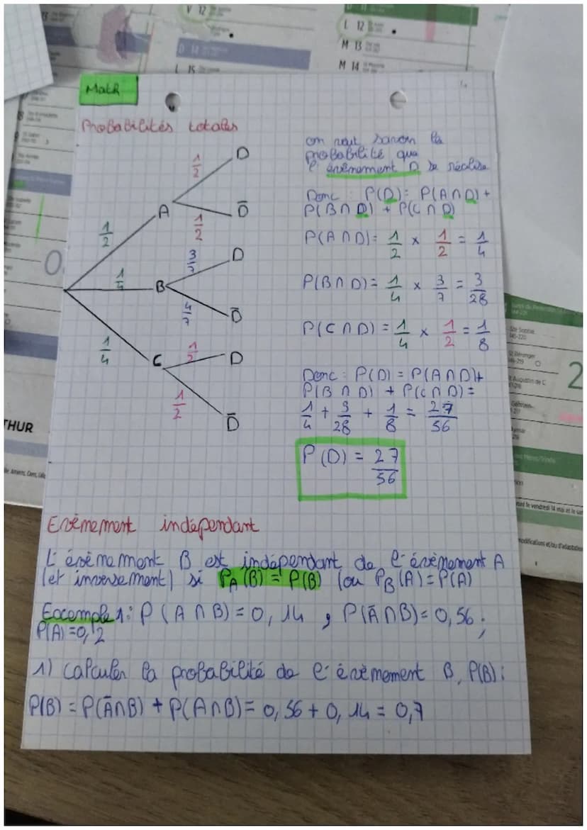 OBER1
Air Marse
。
SPA(B)
Math
Les géménalités
PA (B): probabilité
= P(ANB)
PIAL
Mi
07
큼
los
43
• A est
e évènement contraire de A
4 P(AL+ PL