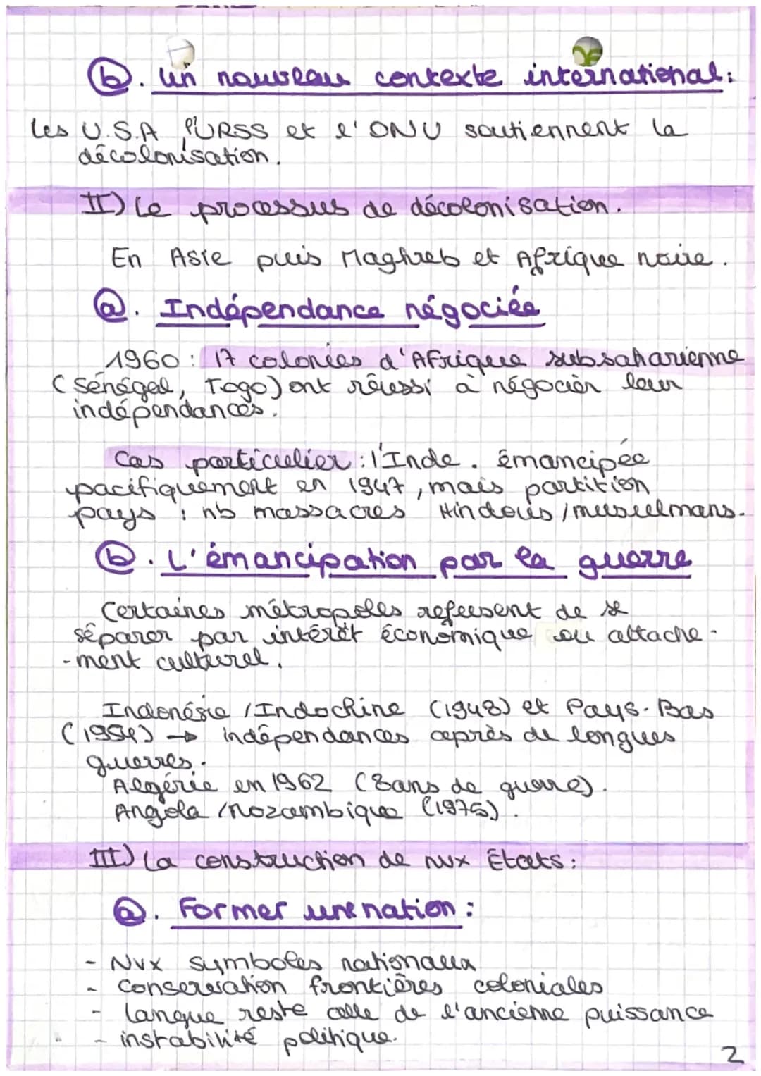 histoire
INDEPENDANCES ET CONSTRUCTION
DE NOUVEAUX
ETATS
Colonisation: 1870-1914
, en Afrique, Asie
pays colonises.
Décolonisation: 1945-197
