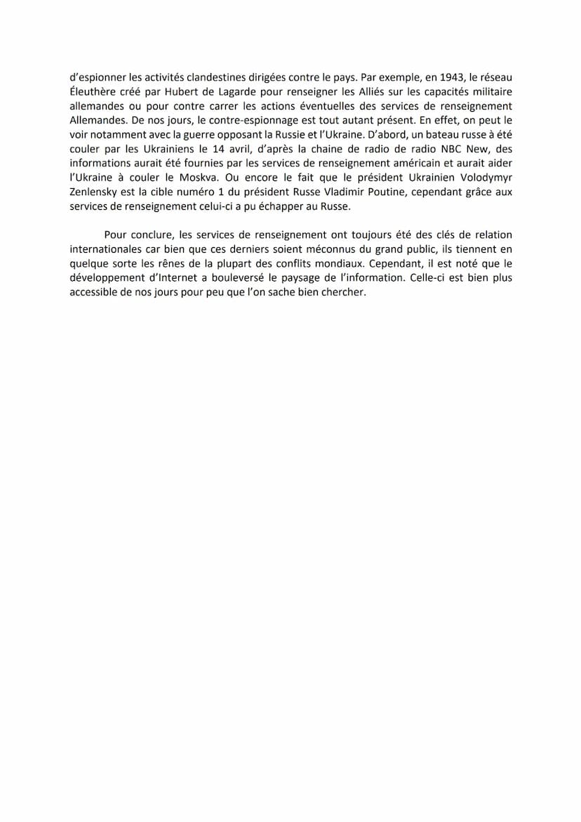 Les services de renseignement sont-ils des clés dans les relations internationales ?
J'ai choisi d'aborder le sujet des services de renseign