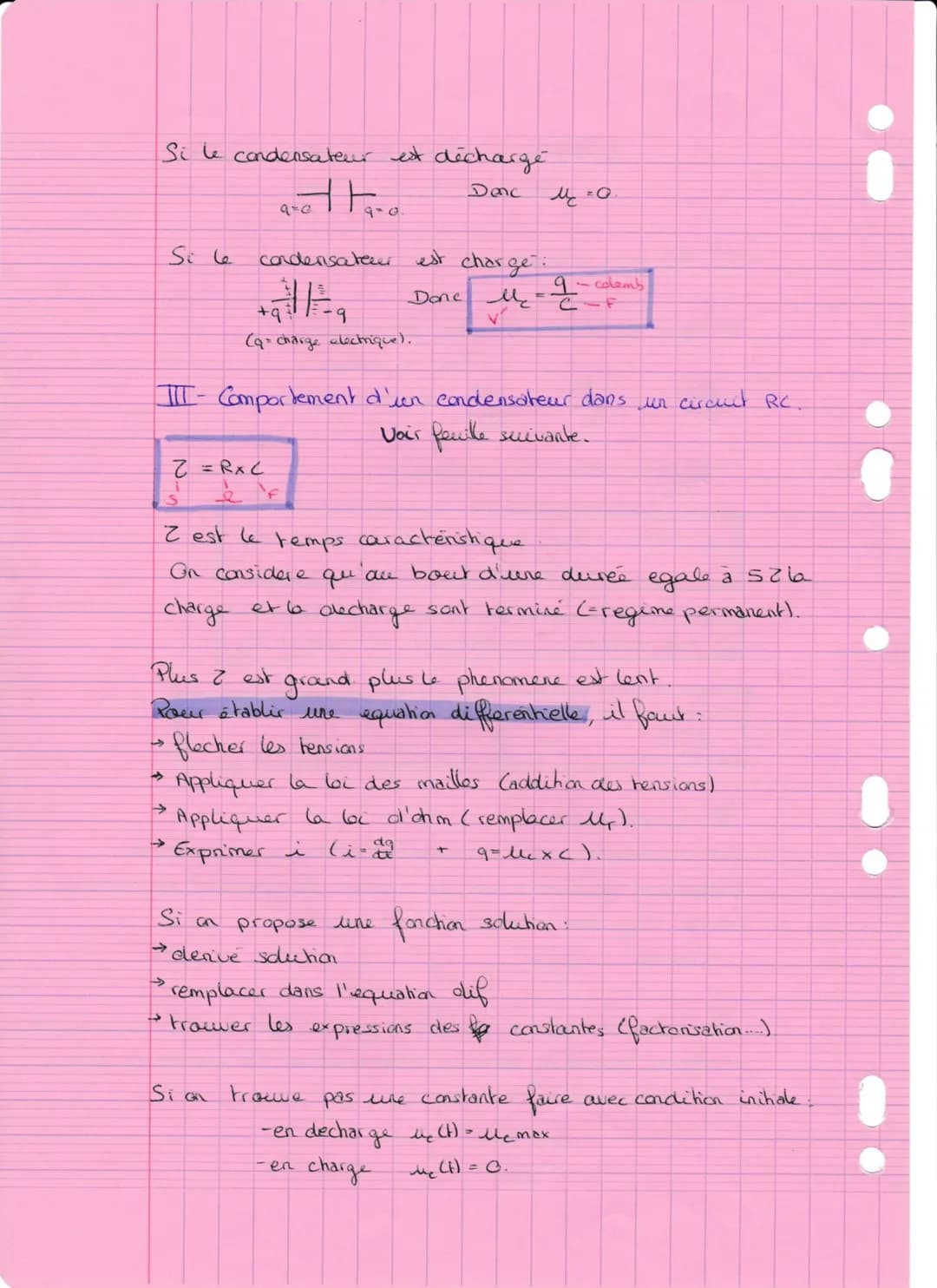 Chapitre 6: Dynamique d'unsysteme
electrique : le cercuit RC.
I- Rappels d'electricité.
& types de dipôles : -Les generateurs.
Les recepteur