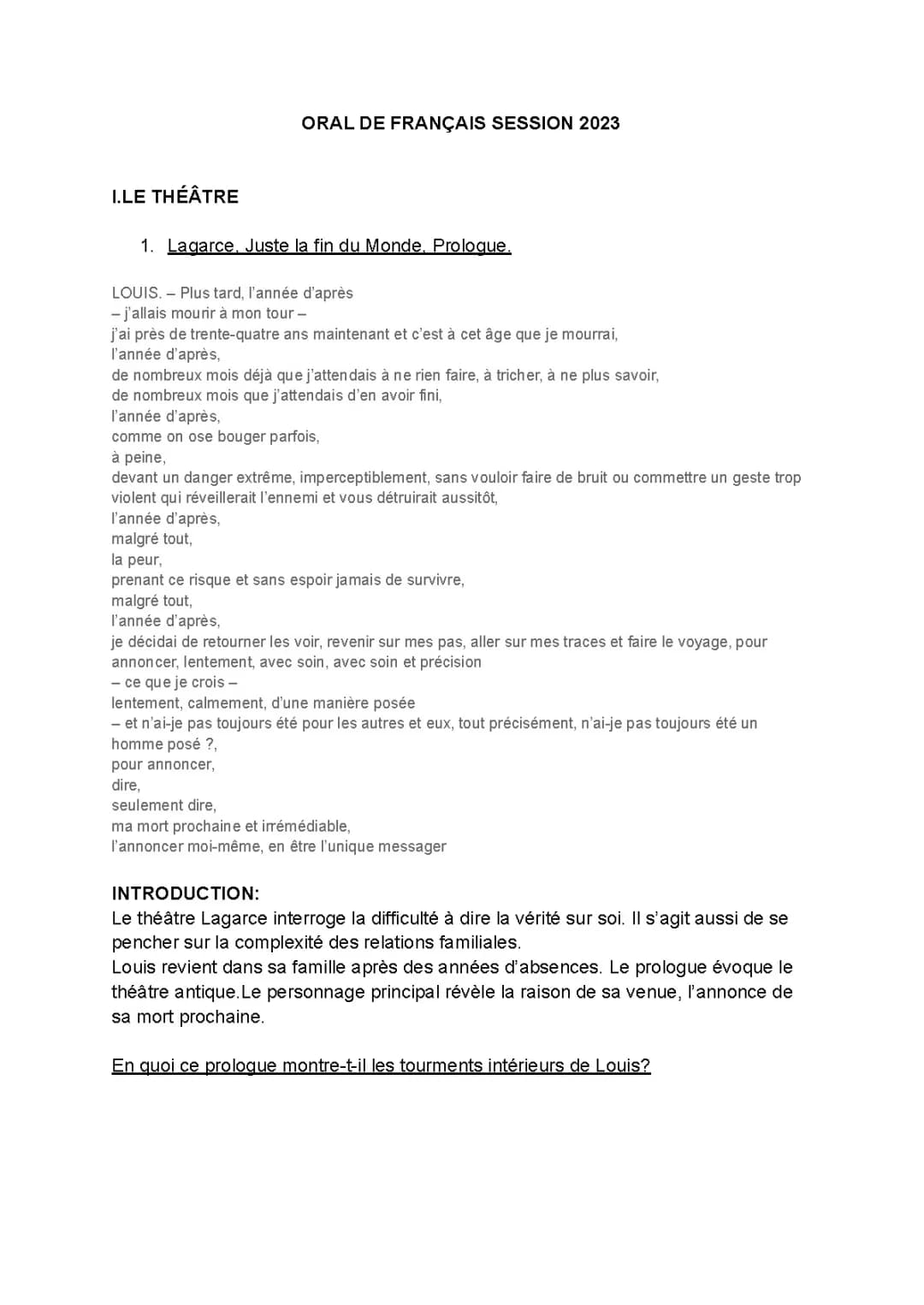 Tout sur Juste la fin du monde : Analyse, Résumés et PDF