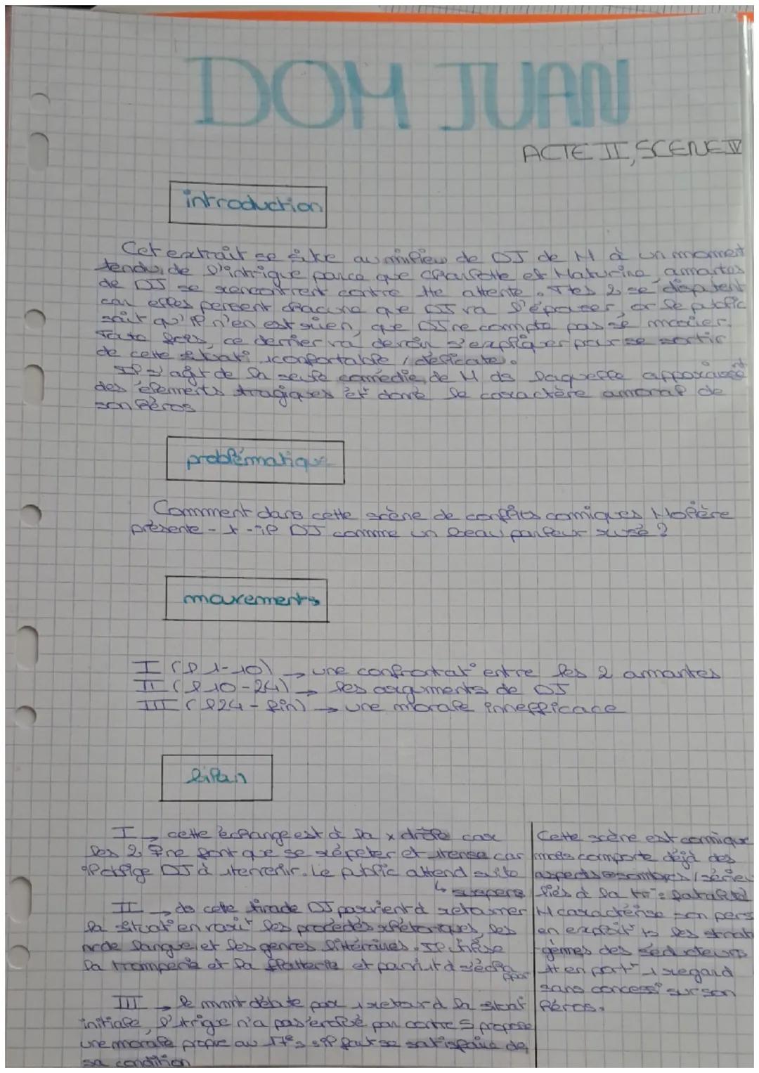 # DOM JUAN

ACTE JI, SCERETY

introduction

Cet extrait se sice au milieu de DJ de H à un moment
tenduide D
de DJ se scencontrest
l'intrigue