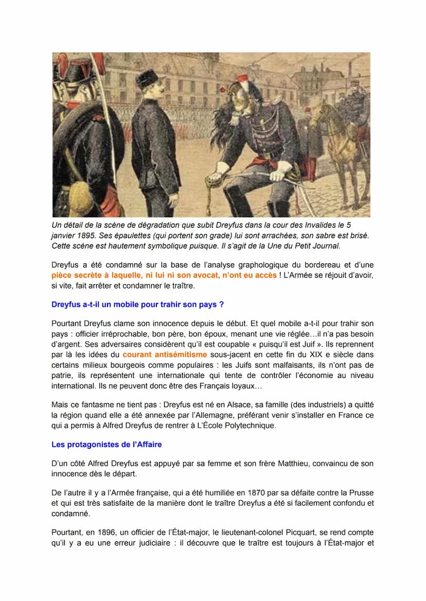 Affaire Dreyfus
Quelle est l'origine de cette « Affaire Dreyfus » ?
En 1894 la femme de ménage de l'Ambassade d'Allemagne à Paris (qui est u
