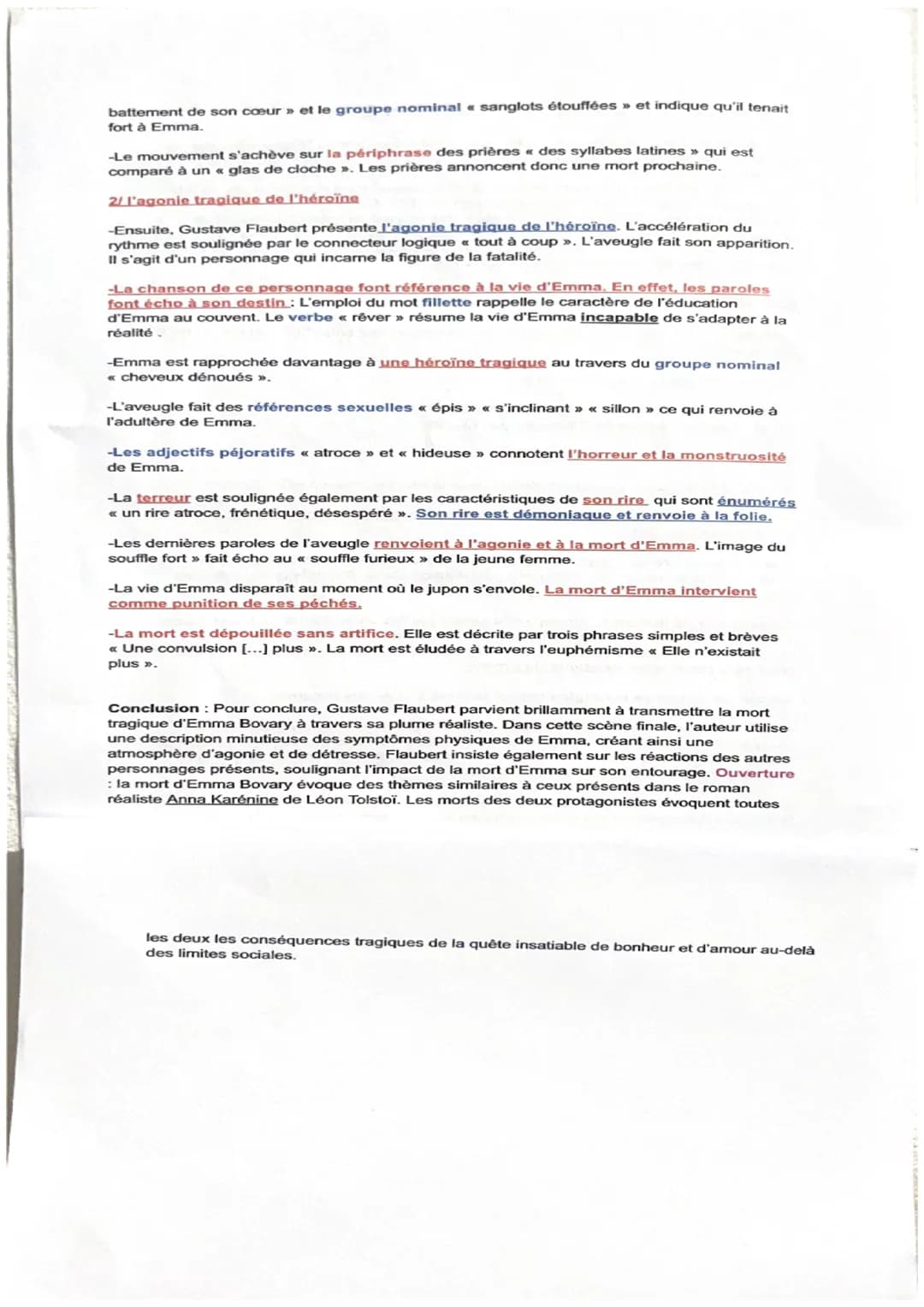 1
1
Lecture linéaire n° 14, Madame Bovary, Gustave Flaubert, 1856, « la mort d'Emma »
Sa poitrine aussitôt se mit à haleter rapidement. La l