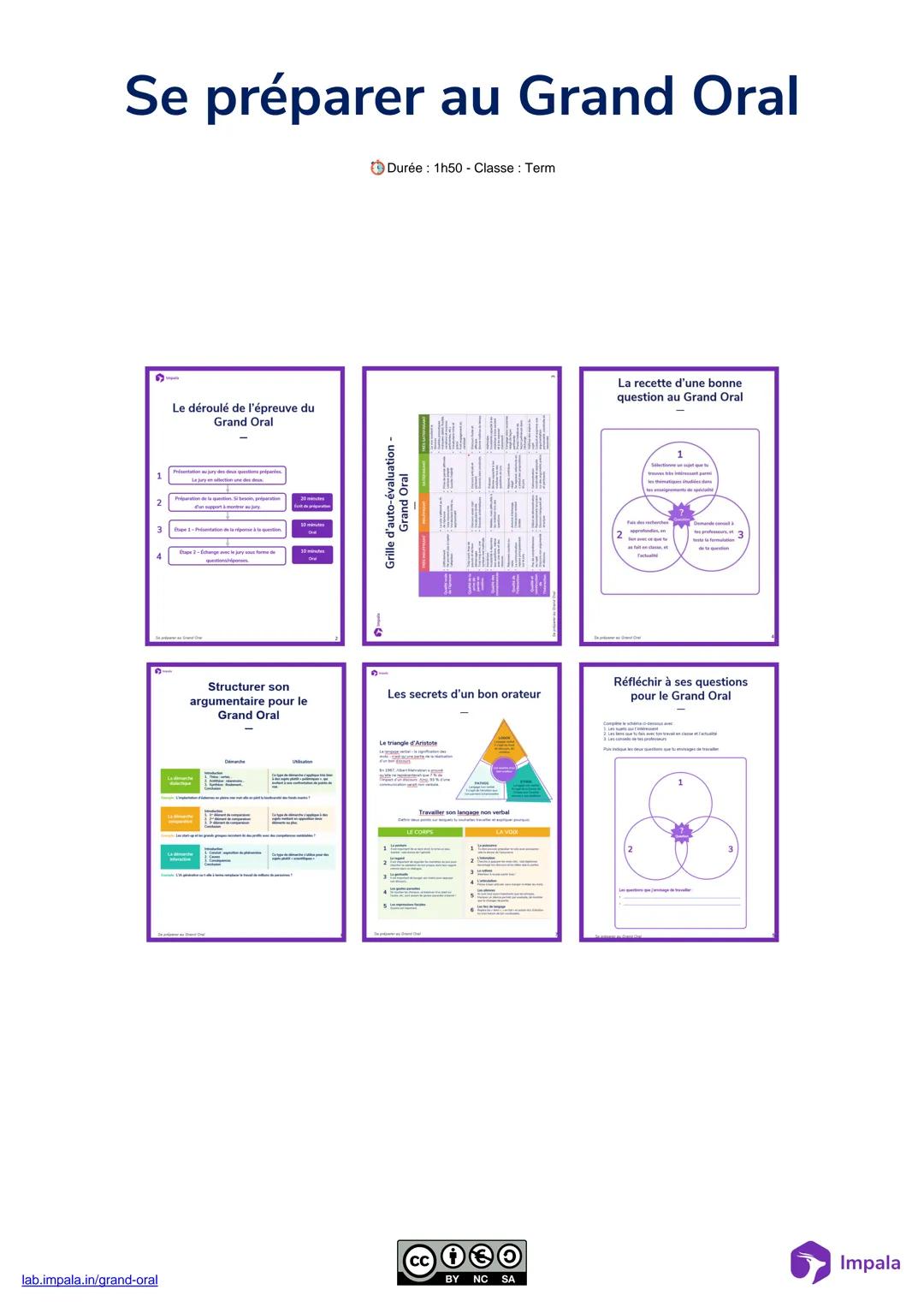 Se préparer au Grand Oral
Durée : 1h50 - Classe : Term
Le déroulé de l'épreuve du
Grand Oral
Grille d'auto-évaluation -
Grand Oral
La recett