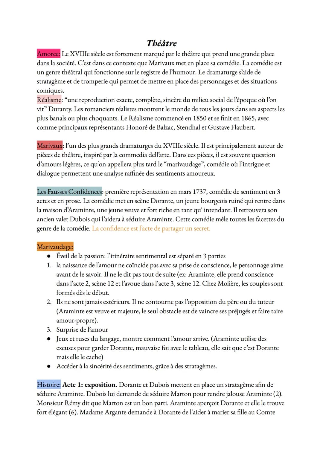 Théâtre
Amorce: Le XVIIIe siècle est fortement marqué par le théâtre qui prend une grande place
dans la société. C'est dans ce contexte que 
