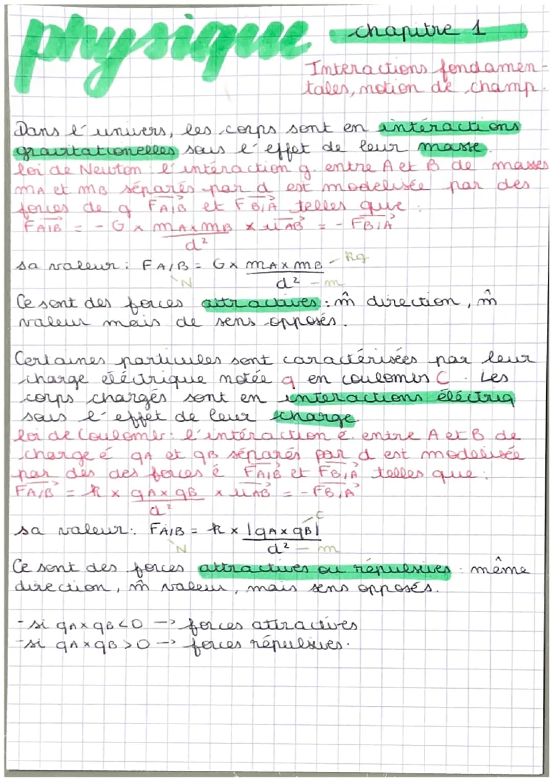 1
physique
isique chapurei
Interactions fondamen-
tales, notion de champ.
masses
Dans I unvers, les corps sont en interactions
gravitationel