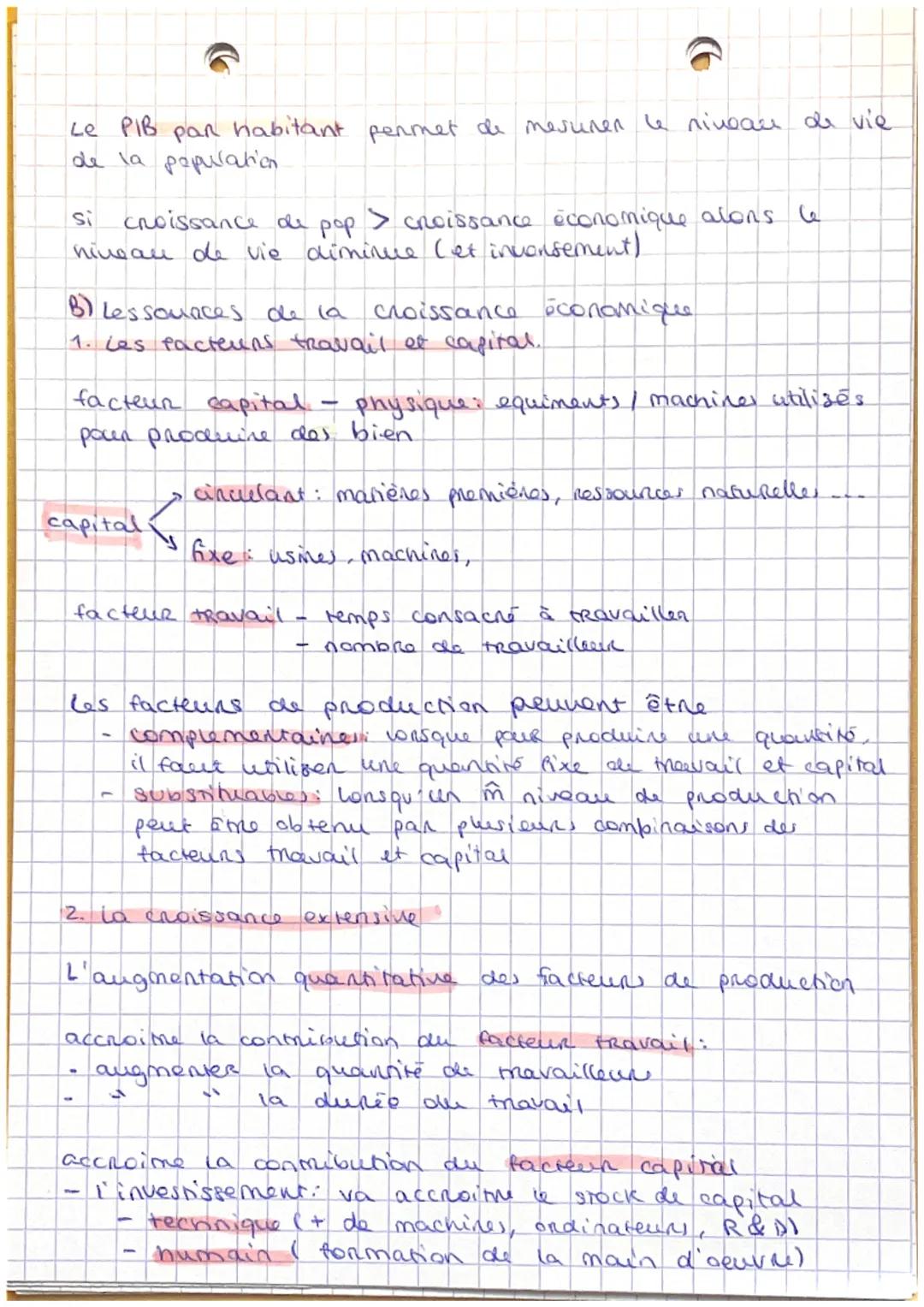 GES- Chap 1
I. Le phenomène de la croissance économique
Al la mesure de la croissance économique
Croissance économique: augmentation soutenu