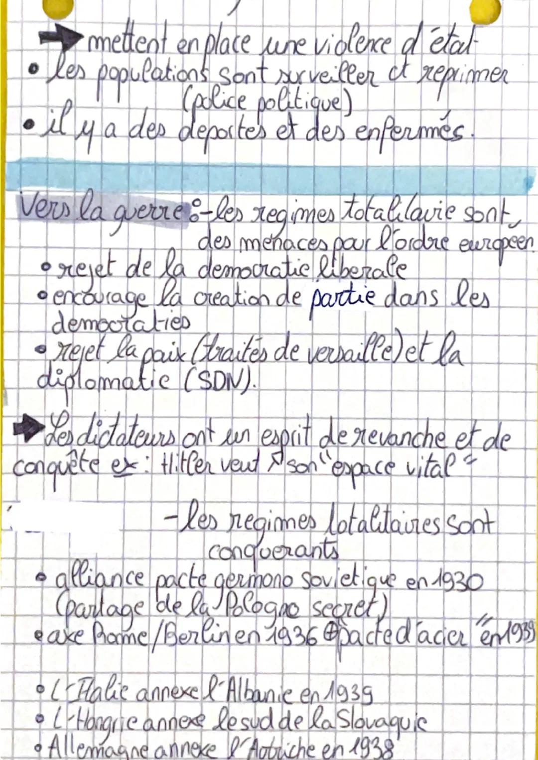 des totalitarismes.
concept propre au XXème siècle
↳s ideologie, controle totale des activités,
parti = Etat, terreur : cherche a crear un
h