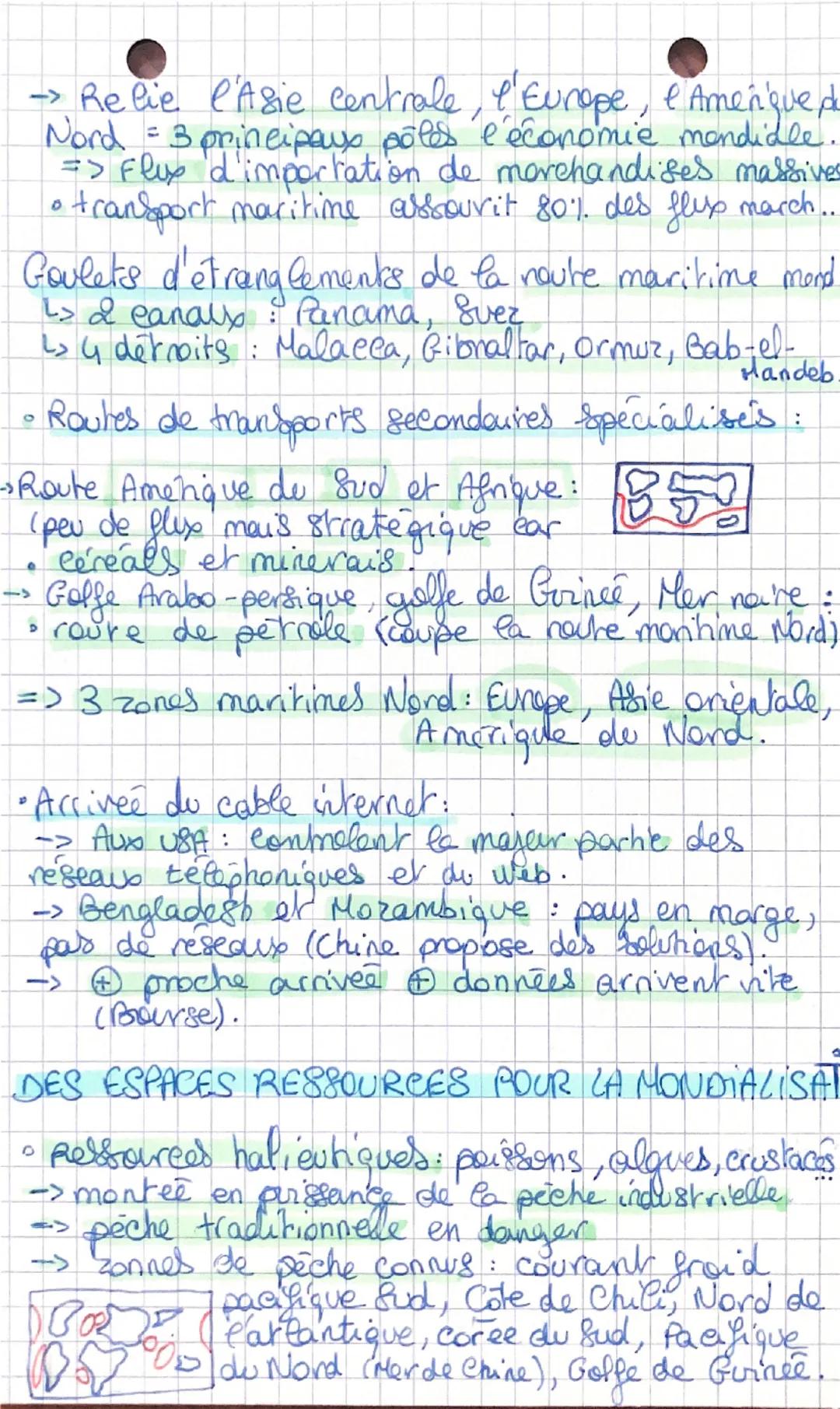 Mers et oceans: au coeur de 112
& mondialisation.

ETUDE DE CAS: Le detroit de Malacca:
•detroit: passage maritime restreint entre
des terre