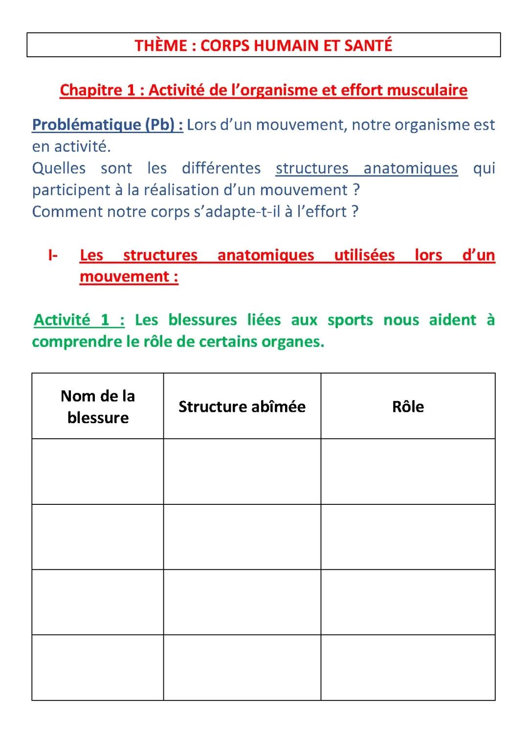 anatomie du corps humain