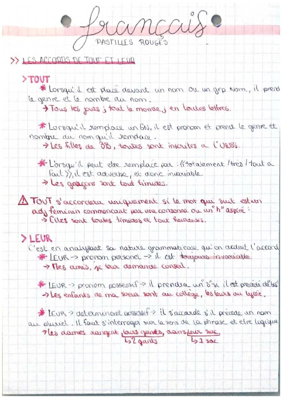 Tout, Accord de tout et Paroles Rapportées : Exercices et PDFs