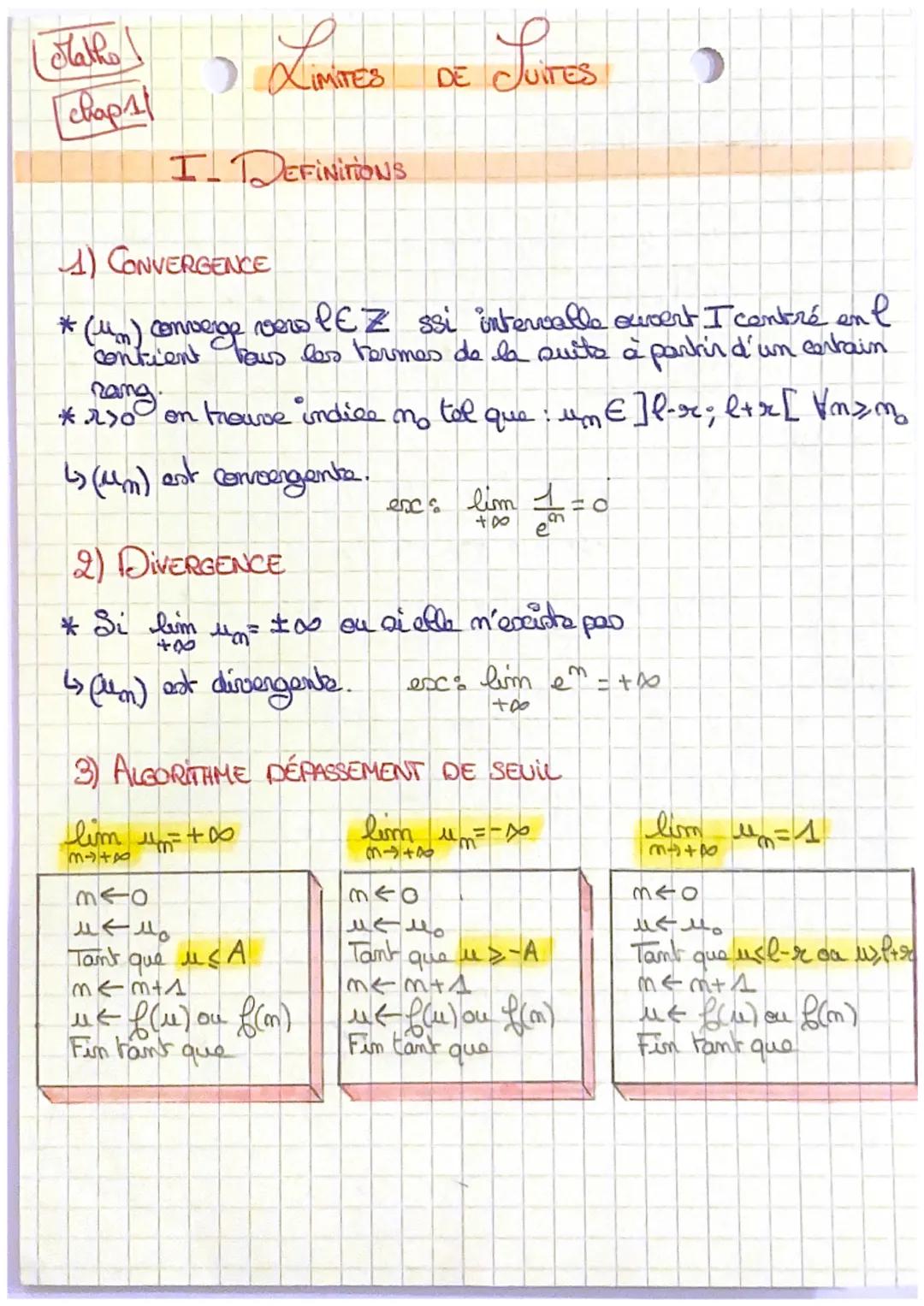Mathe
[chap 11
4) CONVERGENCE
* (um) converge
contient
دا
4) (μm) est convergente.
I DEFINITIONS
vers PEZ ssi intervalle ouvert I centré en 