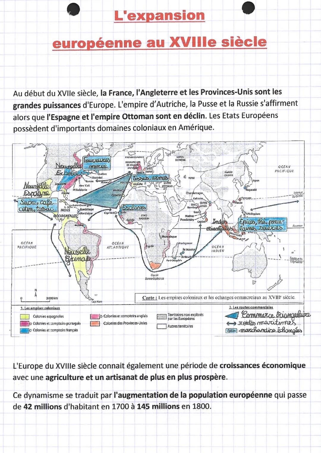 L'expansion
européenne au XVIIIe siècle
Au début du XVIIe siècle, la France, l'Angleterre et les Provinces-Unis sont les
grandes puissances 