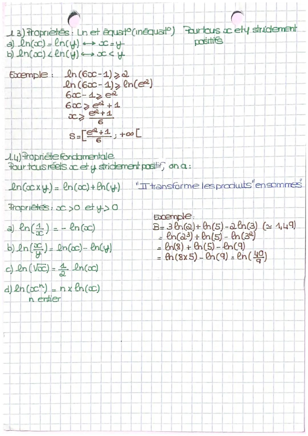 Chapitre 8: Tonct Exponentielle
et fonct logaritime Neperien (Neper)

Définit: La fonct logarithme neparien, notée (M est la fonct
$M: ]0; +