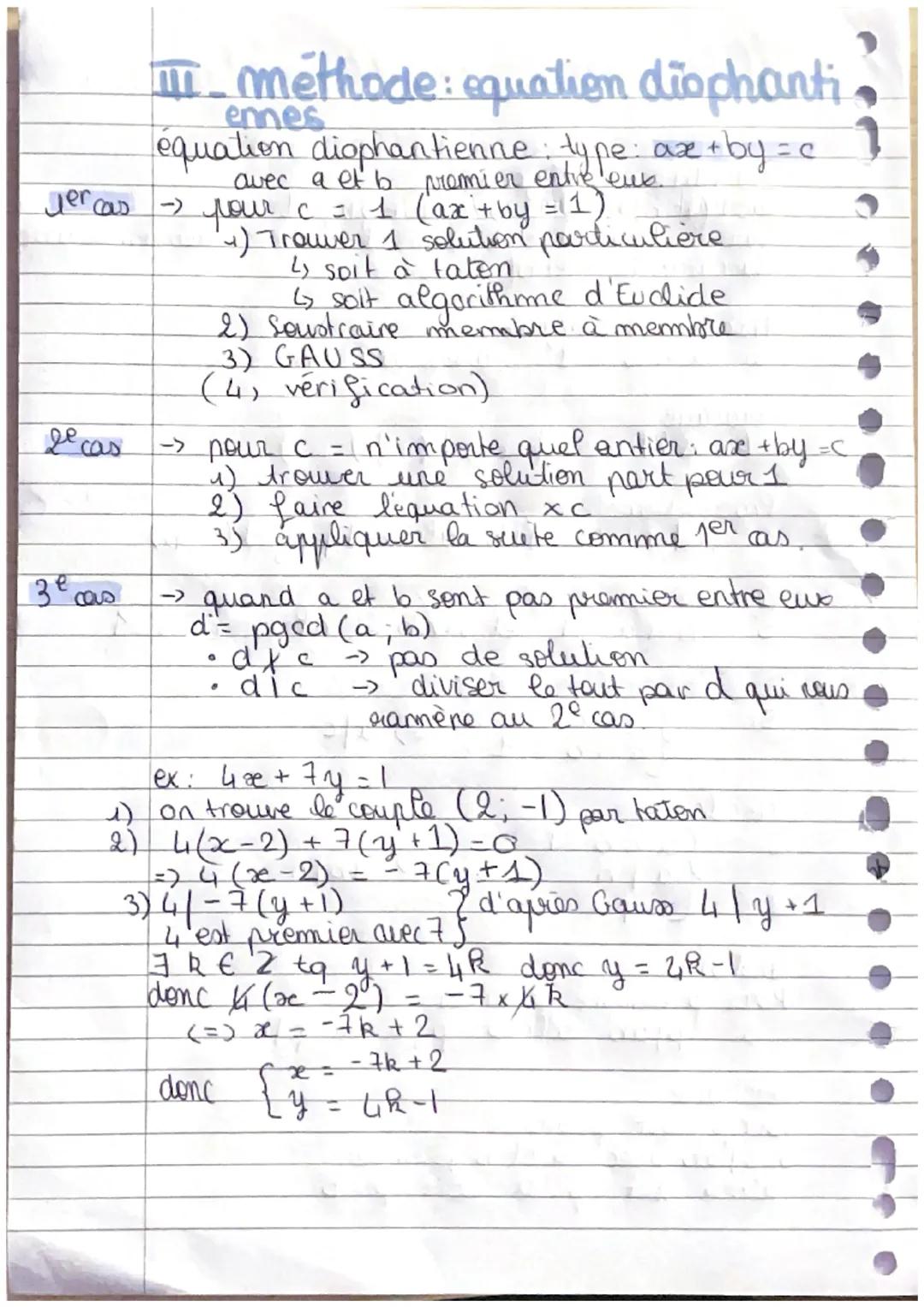 # théorèmes arithmétique

I. Theoreme, de Bénout
Identite de Bezout: Bezout:
mcd (a; b) = d => all + bv = d
Car si dla et dlb alors d divise