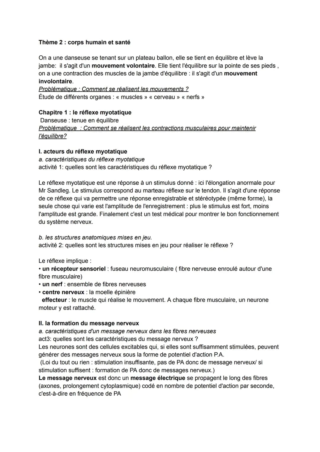 Transmission du message nerveux