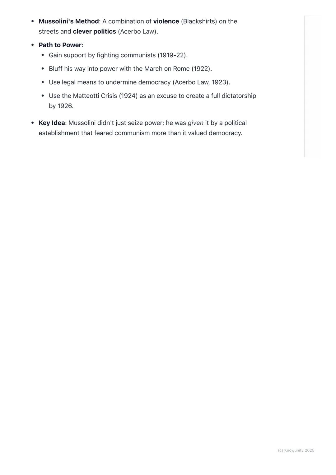 # The Rise of Fascism in Italy

The context for the rise of Fascism in Italy

After World War I, Italy was in a complete mess, even though i