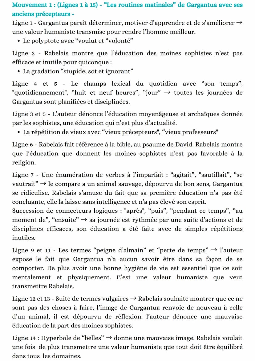 Lecture linéaire: L'éducation de Gargantua
selon les précepteurs sophistes
INTRODUCTION -
Nous allons étudier un extrait de l'œuvre Gargantu