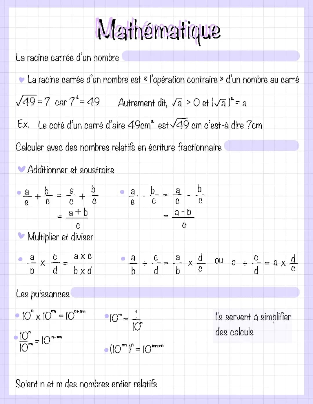 Outils pour le calcul