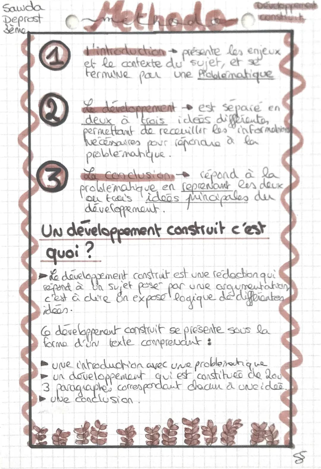 Exemples de Développement Construit en Histoire pour la 3ème
