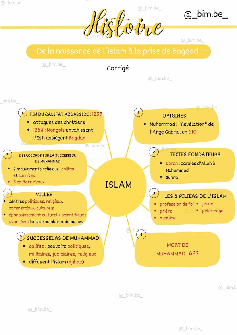 @_bim.be_
@_bim.be_
@_bim.be_
Histoire
@_bim.be_
De la naissance de l'islam à la prise de Bagdad
@_bim.be_
I. Les origines de l'islam
L'isla