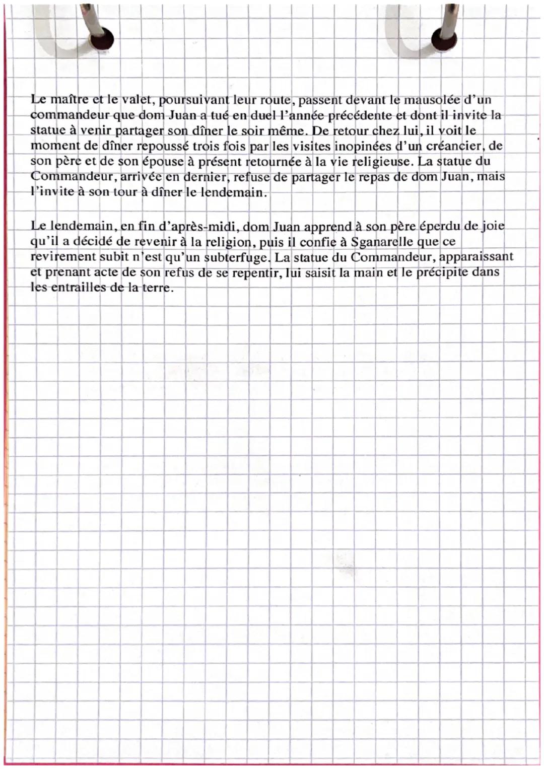 personnages =
●
●
Dom Juan Tenorio: personnage principal
Sganarelle valet de Dom Juan
FRANÇAIS
Dom Juan de Molière ou Dom Juan et la Festin 