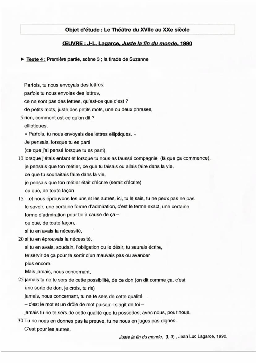 Fiche synthèse n°4
Introduction: Né le 14 février à 1957 à Héricourt, Jean Luc Lagarce,
comédien, metteur en scène, directeur de troupe et d