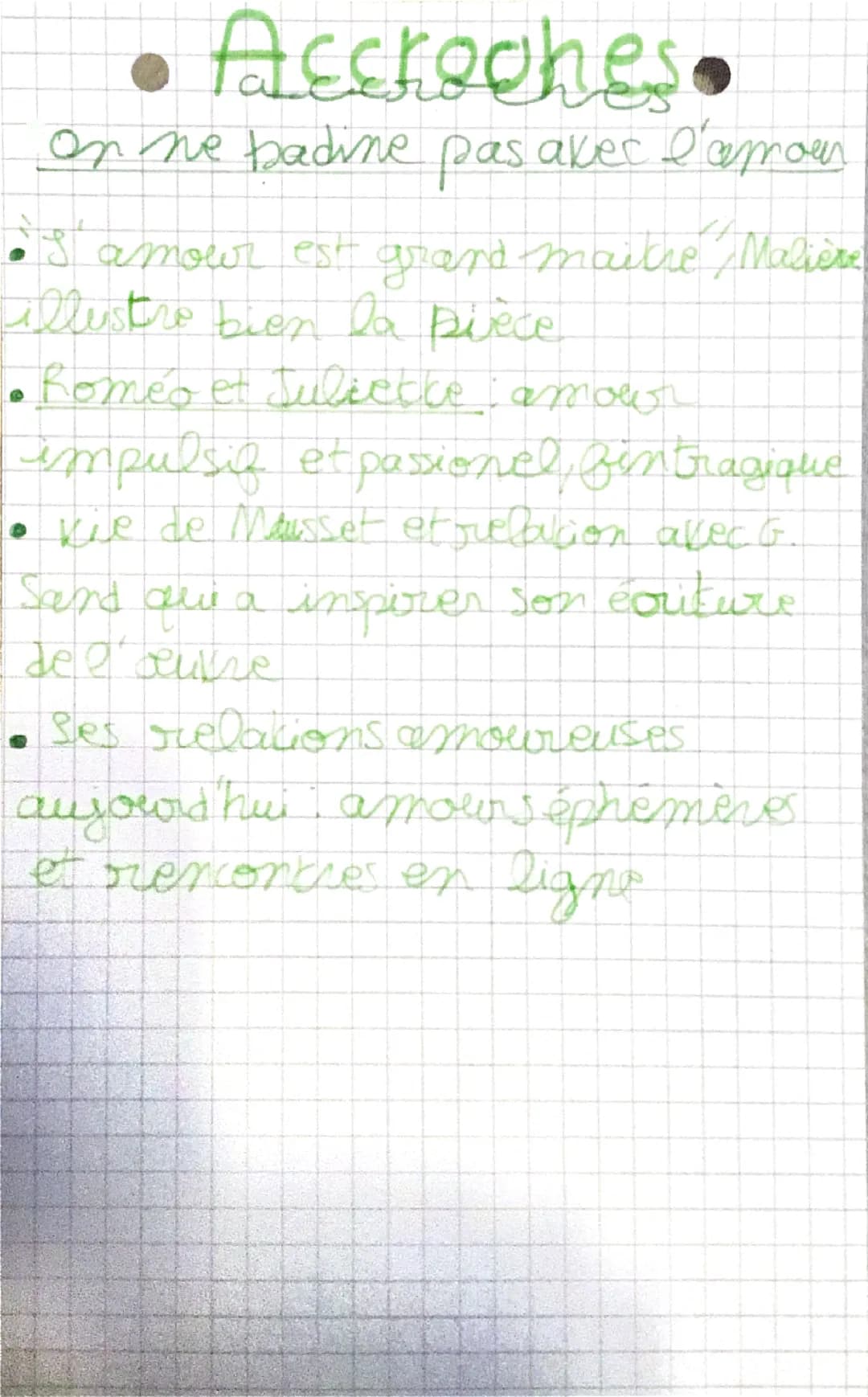 Amorces on ne badine pas avec l’amour