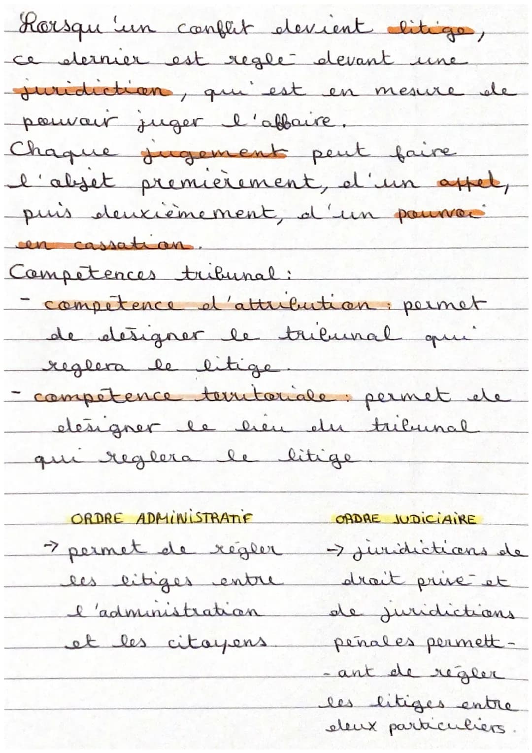 Droit
l'organisation judiciaire
fer
degre
juridi-
ction
2nd
degre
Juridictions
el 'exception
Tribunal
des conflits
ORDRE
ADMINISTRATIF
Tribu