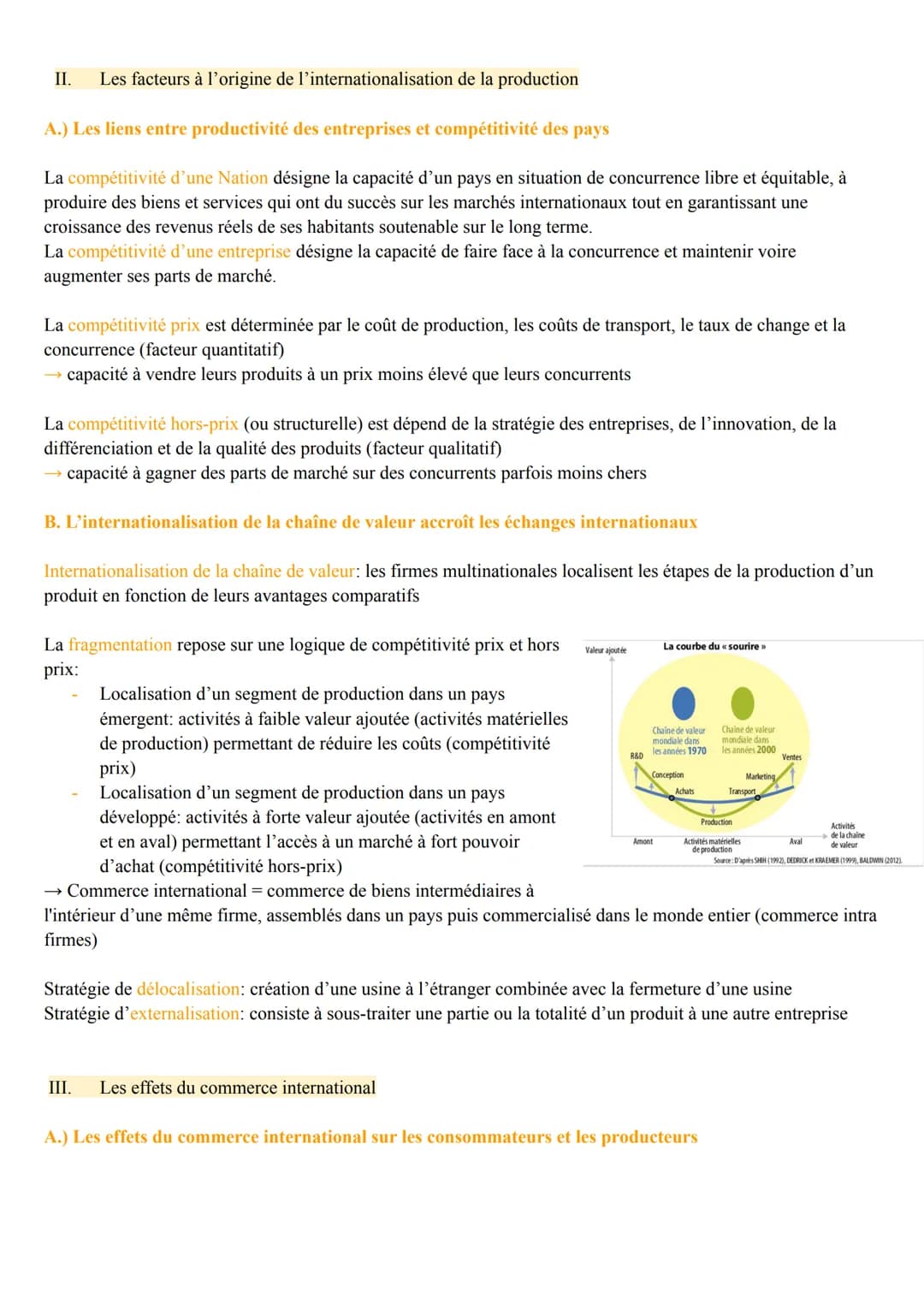 Les fondements du commerce international et de l'internationalisation de la production
I. Les fondements du commerce international
A.) L'éch