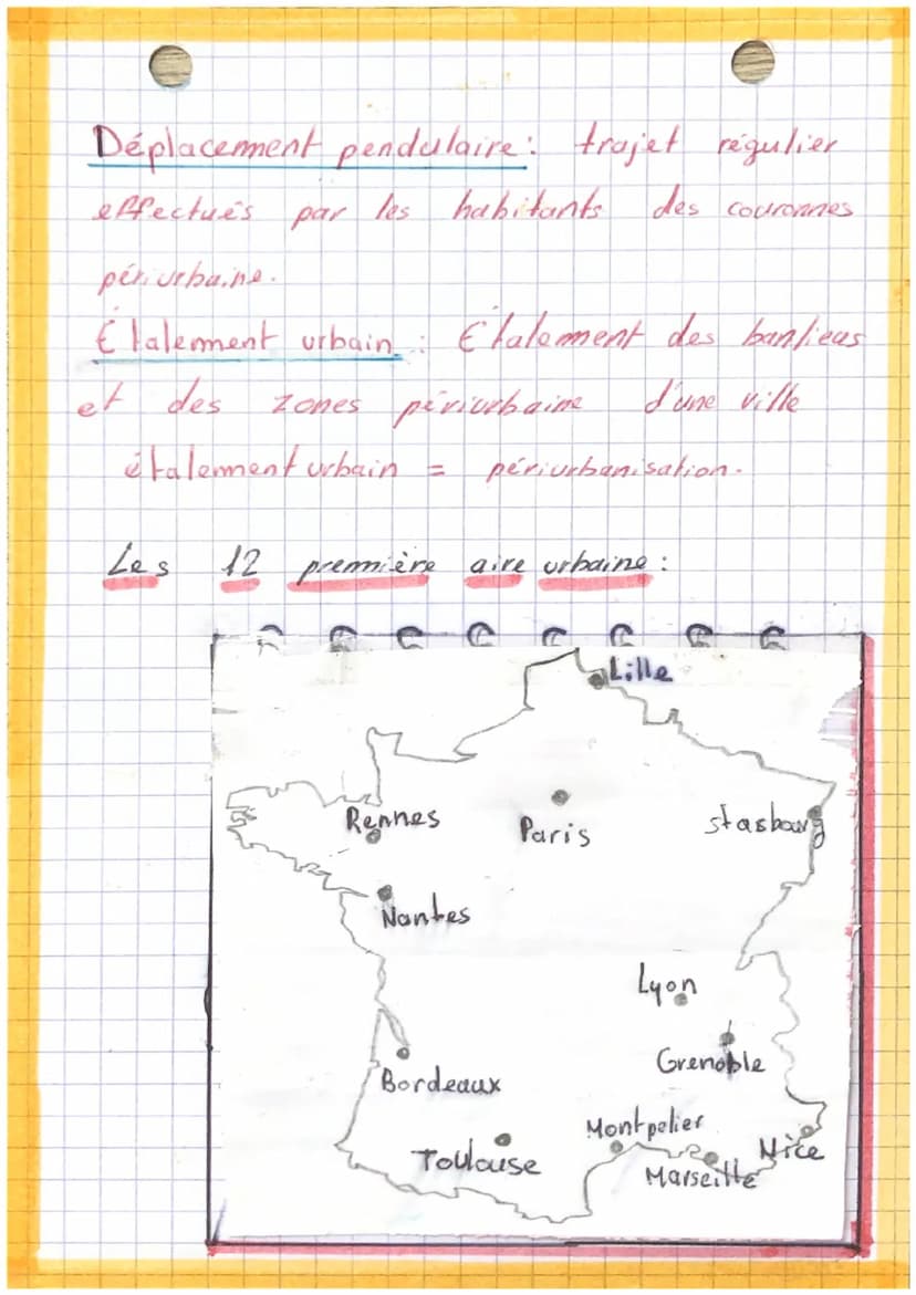 Géographie
Les aires urbaines, geographie d'une Grounce
Mondialise
Aire urbaine:
d'une ville
un espace constitué
Centre de banlieu et d'une
