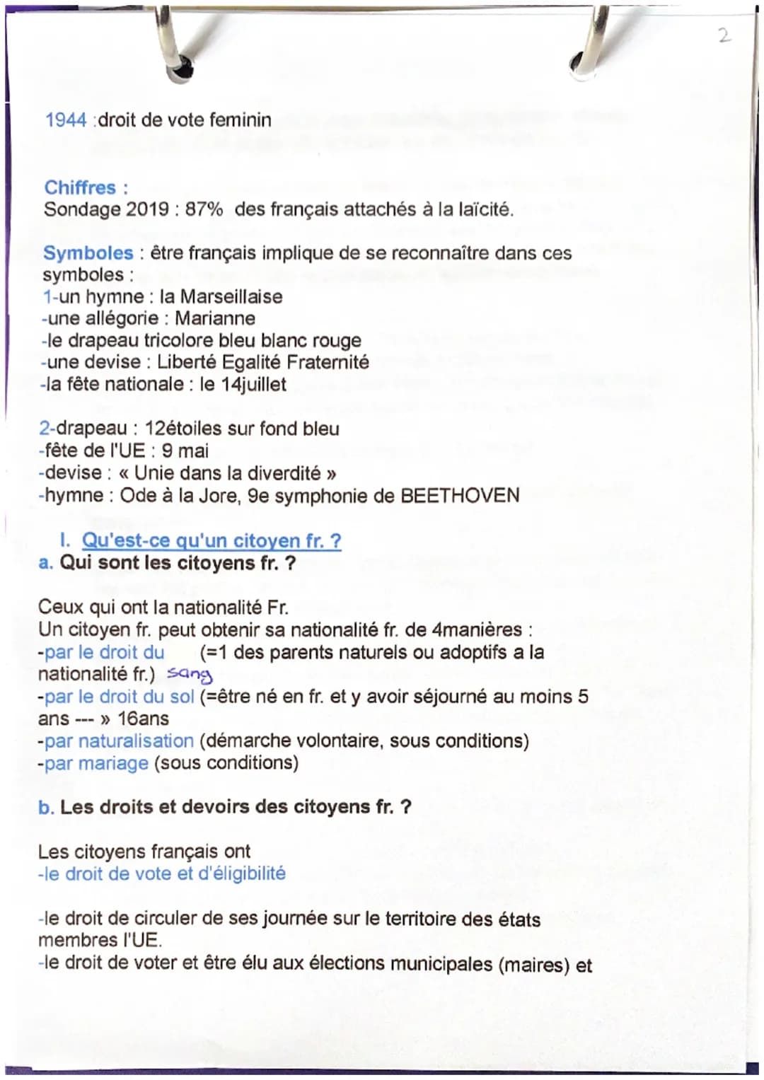 EMC
Problématique : Que signifie être citoyen de la
République démocratie française ?
Quelles sont les caractéristiques de la citoyenneté fr