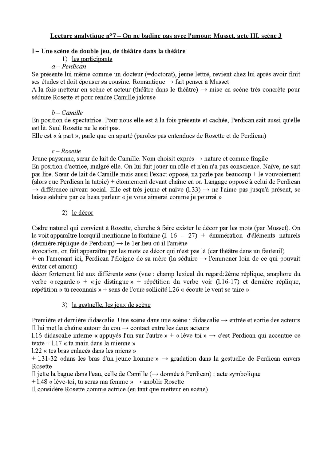 On ne badine pas avec l'amour : Analyse Acte 3 Scène 3