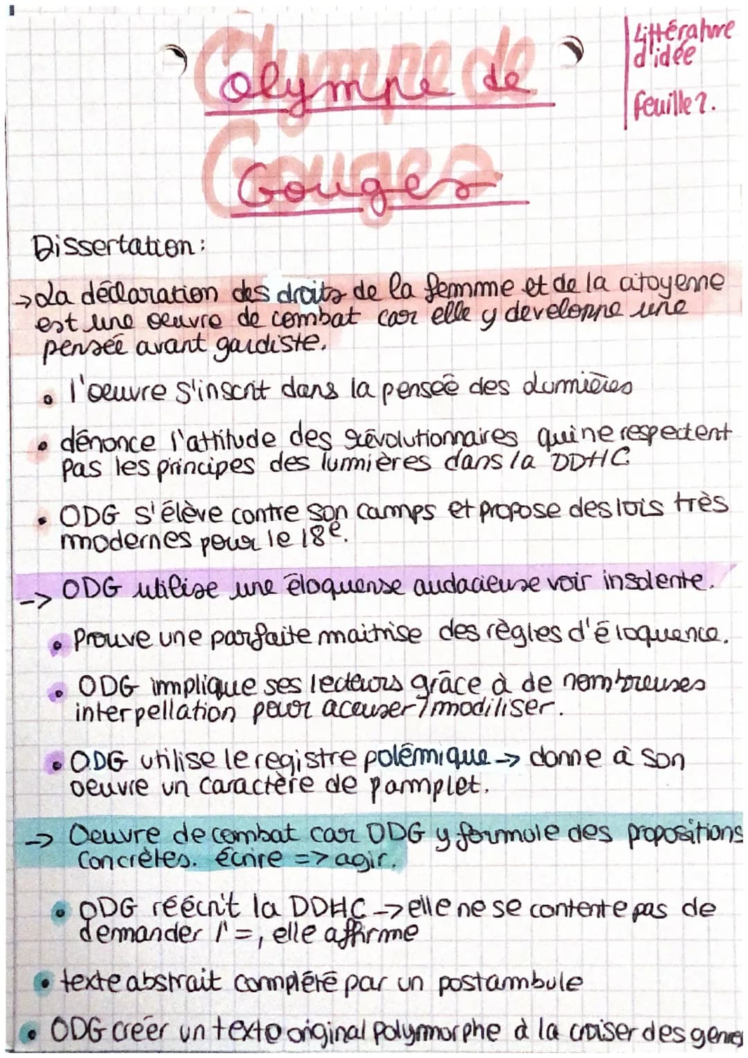 Clympe de
Gouges
femme le lettre, dramaturge, romancière, auteure
de pamplets (texte court violent et attaquant des
institutions ou des pers