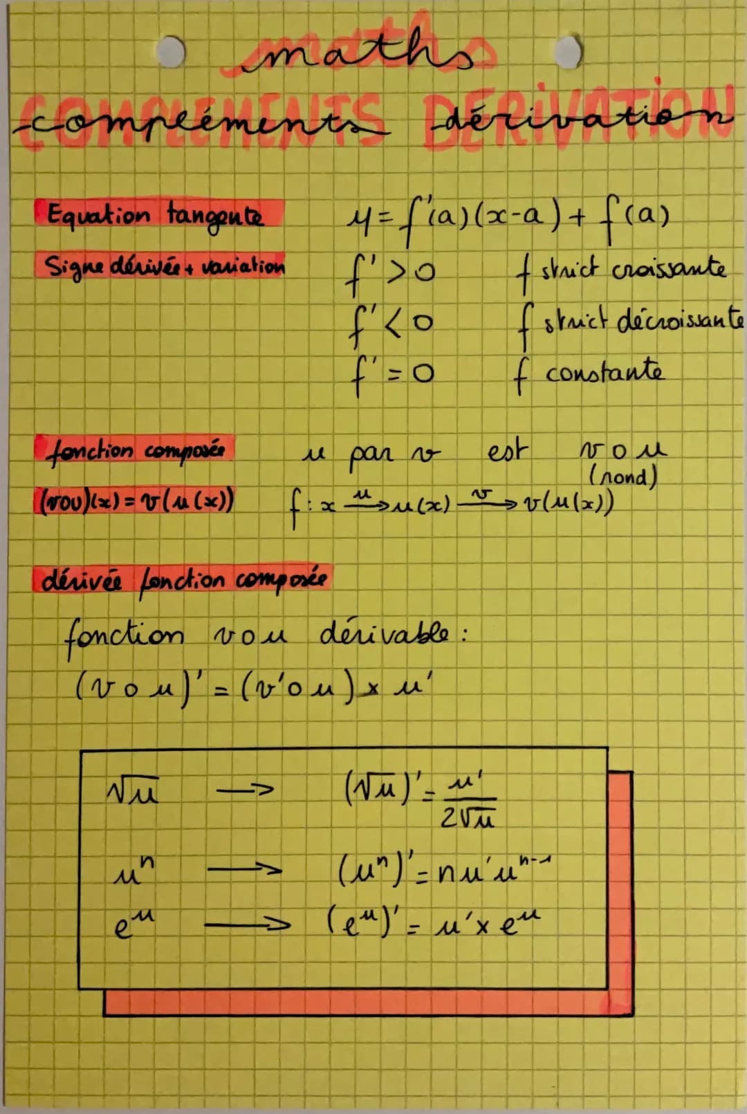 compléments sur la dérivation 