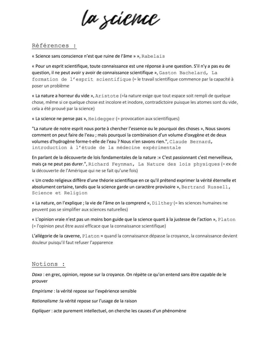 la science philo tle