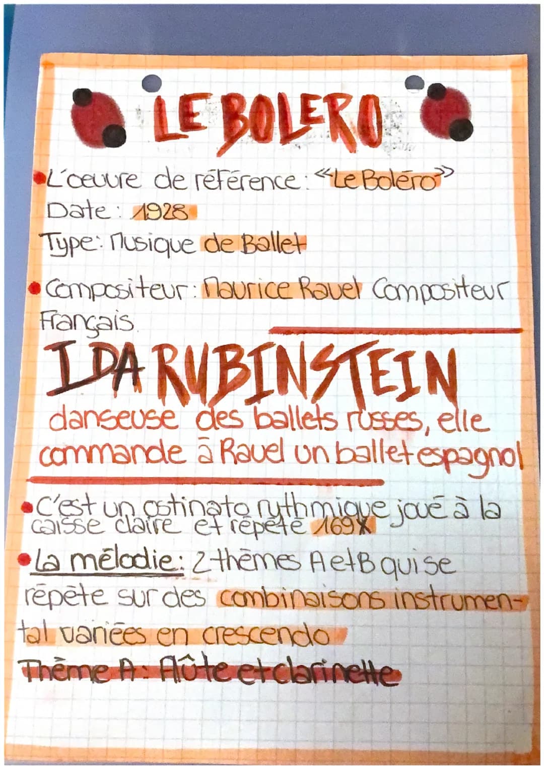 LE BOLERO
L'oeuure de référence : "Le Boléro">
Date: 1928
Type: Musique de Ballet
Compositeur: Maurice Ravel Compositeur
Français.
IDA RUBIN