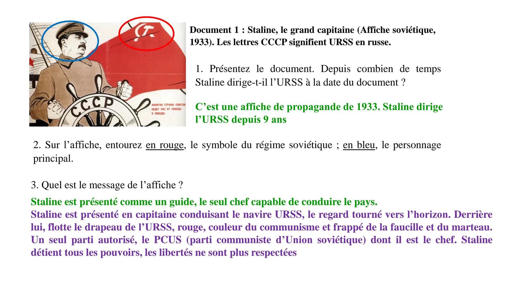 H2 Démocraties et expériences totalitaires 1919-1939
444
XX
HA
BBJYK STALINB ESQ OLSUN!
СЛАВА ВЕЛИКОМУ
СТАЛИНУ!
1917
URSS
Union soviétique
o