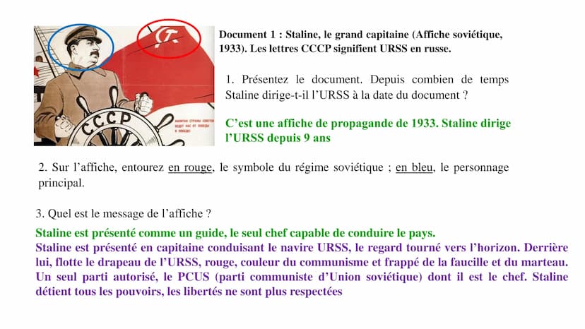 H2 Démocraties et expériences totalitaires 1919-1939
444
XX
HA
BBJYK STALINB ESQ OLSUN!
СЛАВА ВЕЛИКОМУ
СТАЛИНУ!
1917
URSS
Union soviétique
o