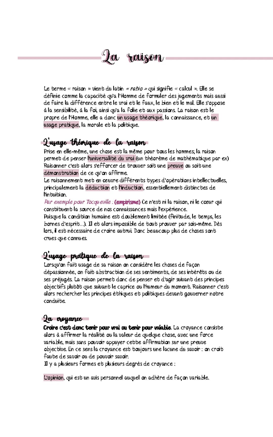 La raison philosophie