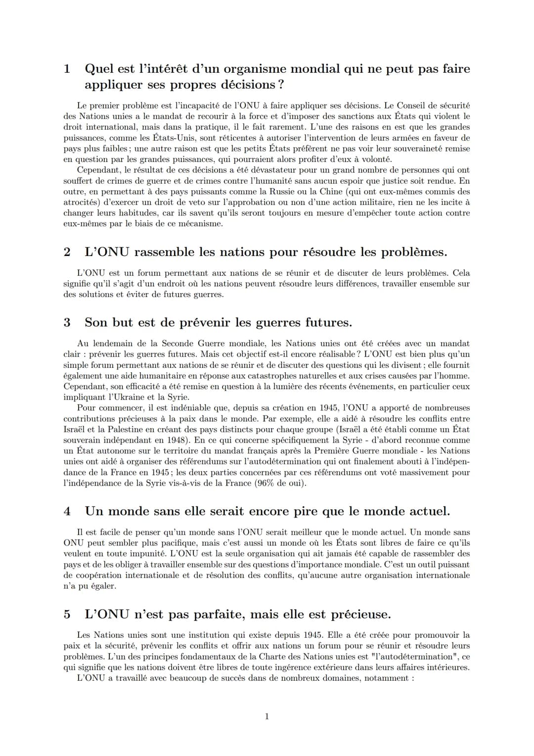 LYCEE GENERAL ET TECHNOLOGIQUE LA BRUYERE
Face aux nouvelles formes de conflit, l'ONU
est-elle une organisation dépassée ?
17 mai 2022
AFFIC