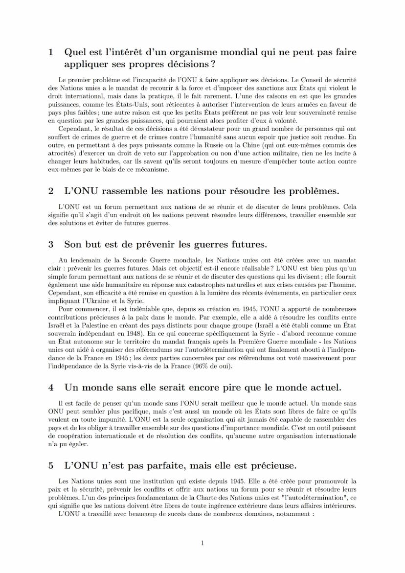 LYCEE GENERAL ET TECHNOLOGIQUE LA BRUYERE
Face aux nouvelles formes de conflit, l'ONU
est-elle une organisation dépassée ?
17 mai 2022
AFFIC