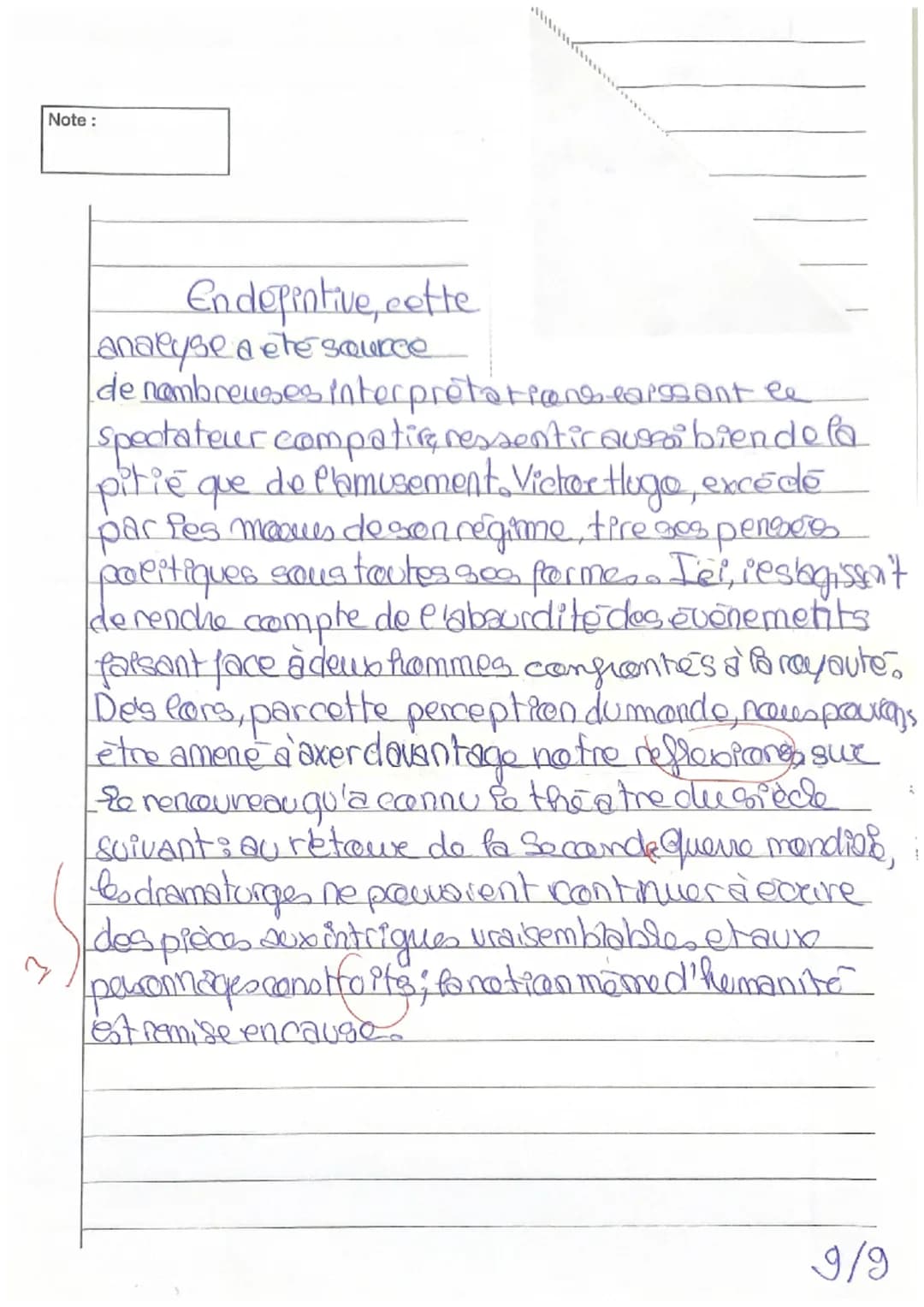 Note:
CAP
1/20
T. Bien
Commentaire de texte.
Ruy Blas, Victor Hugo,
Acte Iscene 3, 1838
No
Paire, dovient laquais
Star Quie mandaine
Creativ